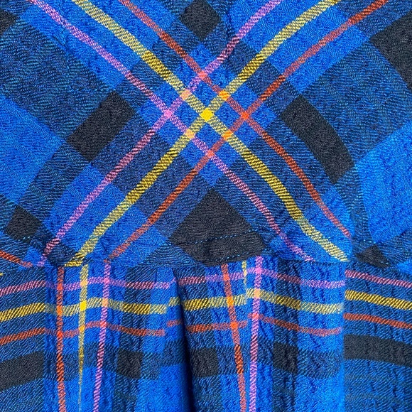 Rails Dutton Flannel Shirt Cobalt Black Citrus Sz small. So soft! Stretchy! EUC - Picture 11 of 11